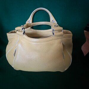 Cole Haan Village Pebble Leather Satchel Yellow/Gold